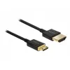 DeLOCK cienki Premium - Kabel wideo/audio/sieciowy - HDMI - 36 AWG - HDMI, 19-pin (M) - do - Mini-HDMI, 19-pin (M) - 2,0 m - Potrójna izolacja - Czarny (84778)