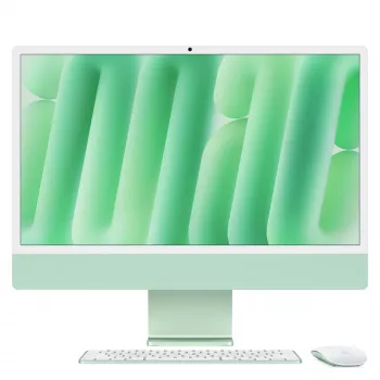 iMac 24 Retina 4.5k Display M4, Zielony, M4 (8-CPU/8-GPU), 16 GB, 256 GB, niemiecki, brak Gigabit Ethernet, Magic mysz, MWUE3D/A