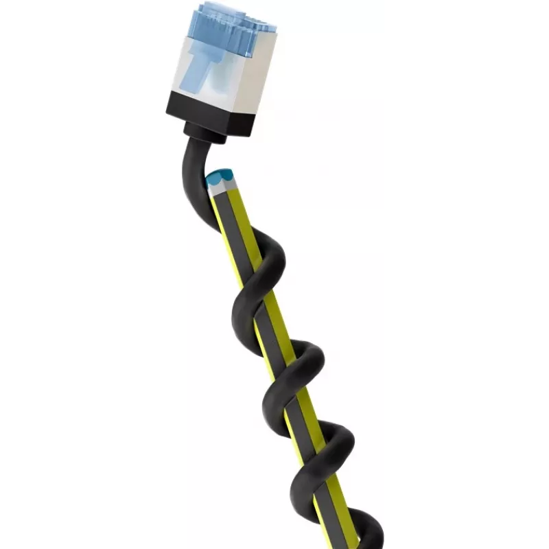 Goobay Ultra-Flexible CAT 6A kabel krosowy cienki U/FTP czarny - wtyk extra-short (74316)