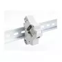 Uchwyt Keystone zatrzaskowy na szynę DIN DELOCK 67043 — tworzywo sztuczne, uziemiony, 60×88,2×21,5 mm, szary