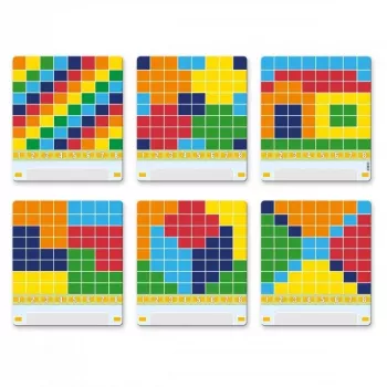 Edukacyjna zabawka mozaikowa QUERCETTI Mosaici Pallino Coding Travel Version 1006 — przenośny zestaw tablicy z kołeczkami do nauki kodowania