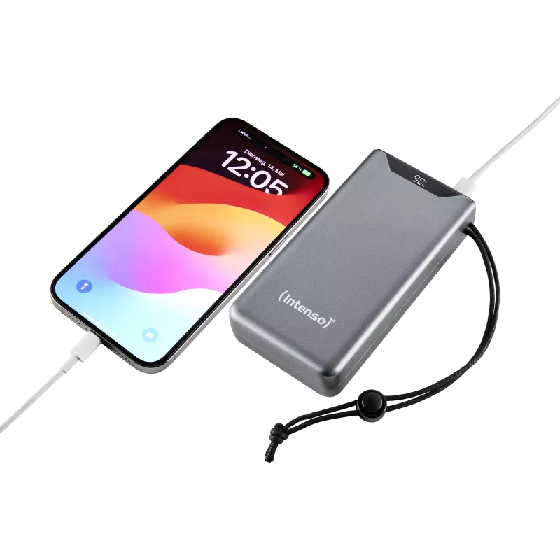Power bank INTENSO 7332054 — 20000 mAh, PD 3.0 i QC 3.0, 20 W, USB-A + USB-C, szary