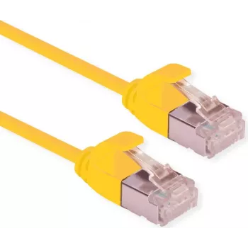 ROLINE Green - kabel krosowy - RJ-45 (M) na RJ-45 (M) - 15 cm - U/FTP - CAT 6a - bezhalogenowy, formowany, bez zaczepów, linka - żółty (21.44.3320)