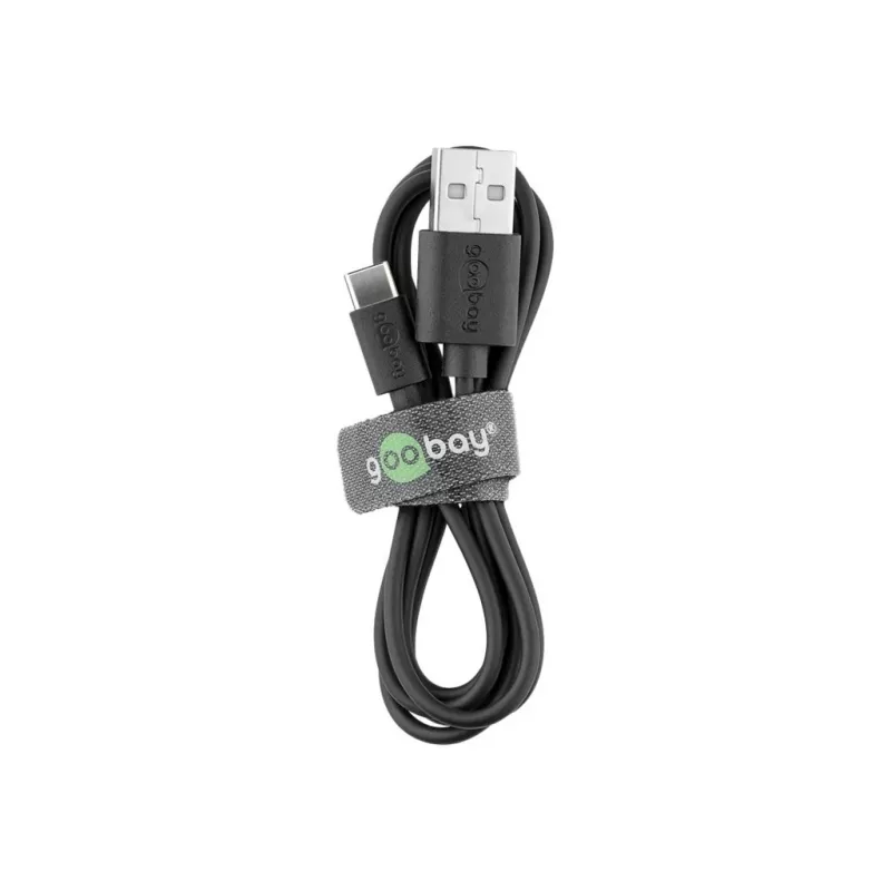 Goobay | Kabel do ładowania i synchronizacji USB-C (USB-A > USB-C) | 38675 | Czarny | RJ-45 | RJ-45 90°