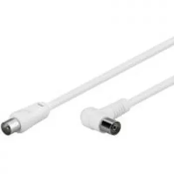 Wentronic Goobay Antenna Angled Connection Cable, 100% Shielded, biały, 2.5 m - Coax Plug Koax-Socket 90° (67360)