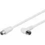 Wentronic Goobay Antenna Angled Connection Cable, 100% Shielded, biały, 2.5 m - Coax Plug Koax-Socket 90° (67360)