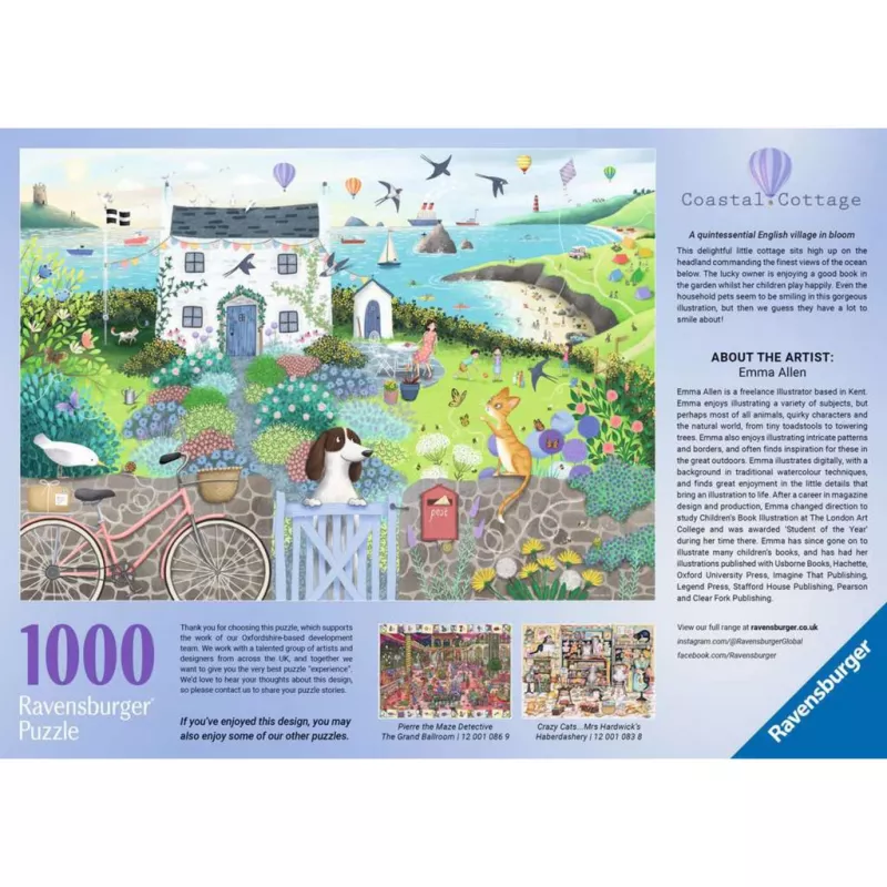 Puzzle Ravensburger Coastal Cottage 1000 szt., szerokość 700 mm, grubość 2 mm