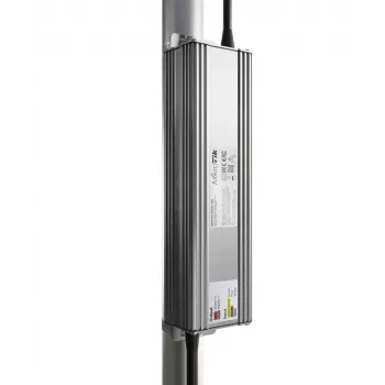 Zewnętrzny zasilacz sieciowy MikroTik MTP250-53V47-OD 250W, wejście 100–240V, obudowa cynkowa, kompaktowe wymiary 240×46,5×69mm