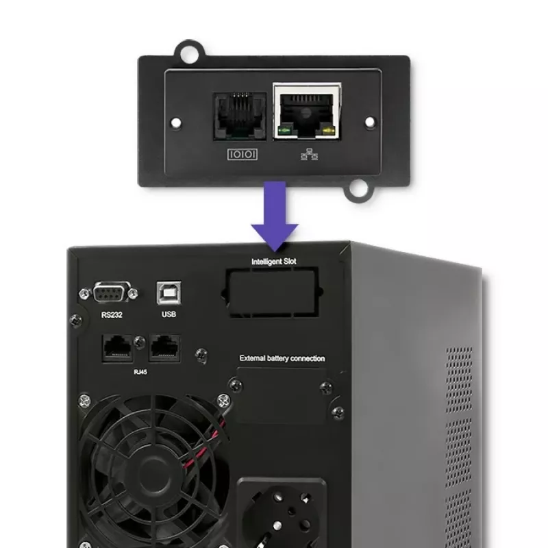 Qoltec 53042 zasilacz awaryjny (UPS) Online (podwójna konwersja) 1 kVA 800 W 2 gniazda wyjściowe AC