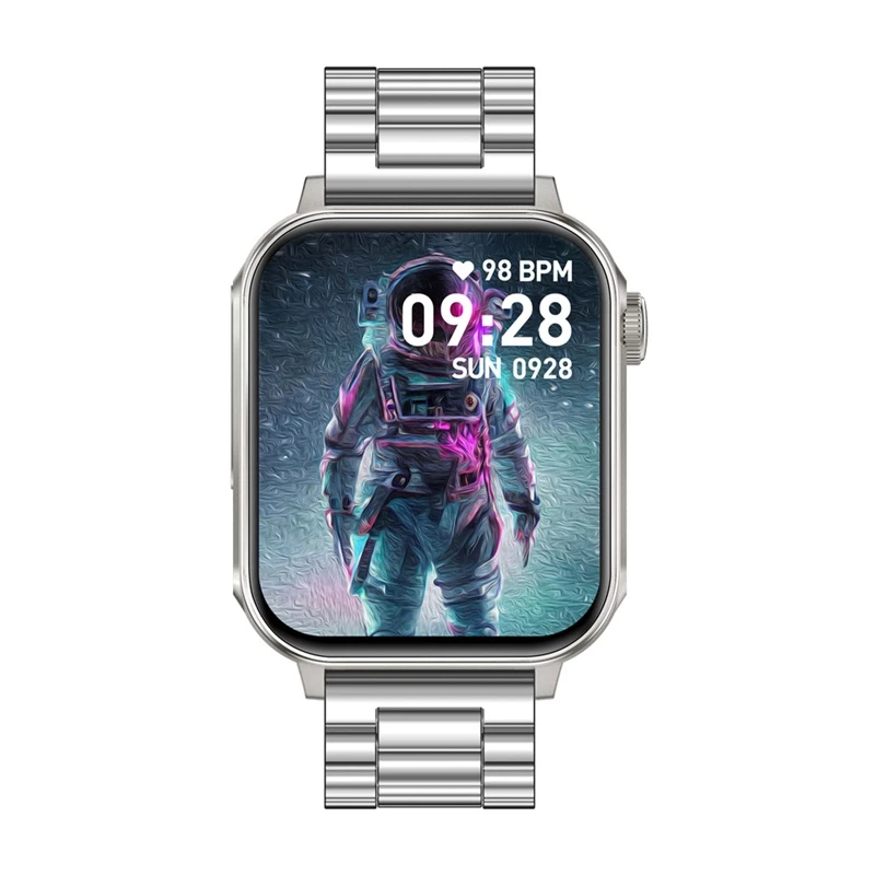 Smartwatch Colmi P80 Steel srebrny z Bluetooth i monitorem tętna