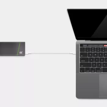 Kabel USB C do USB C zielony Cell KABGC29W 2 m, USB 3.2 Gen 1, 60 W PD, pleciony TPE, biały