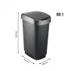 Waste bin Rotho Twist 50 L rectangular polypropylene, 50 L, 602×298×401 mm, Czarny