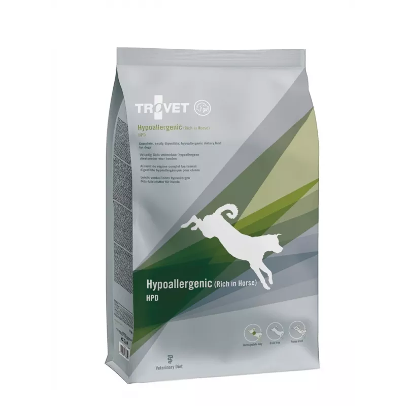 Sucha karma dla psów TROVET Hypoallergenic HPD z koniną, 10 kg, białko 23,5%, tłuszcz 18,5%