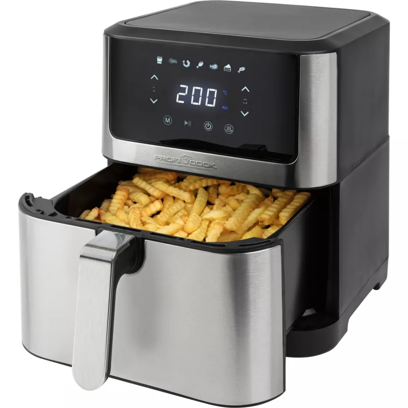 Frytownica ProfiCook PC-FR 1269 H Single 8 L wolnostojąca 1800 W frytkownica na gorące powietrze czarna, stal nierdzewna