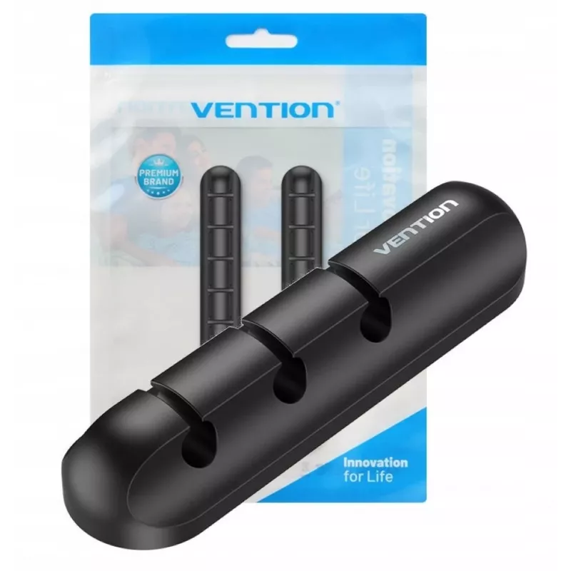 Vention 5-portowy organizer do kabli, 2 szt., czarny