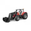 Traktor-zabawka BRUDER Massey Ferguson 7624 z ładowaczem czołowym, czerwony, dla dzieci od 3 lat