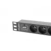 Jednostka dystrybucji zasilania LANBERG PDU-03E-0200-BK — 1U, 3x gniazda typu E, 220–250 V, 16 A, kabel 2 m, czarna