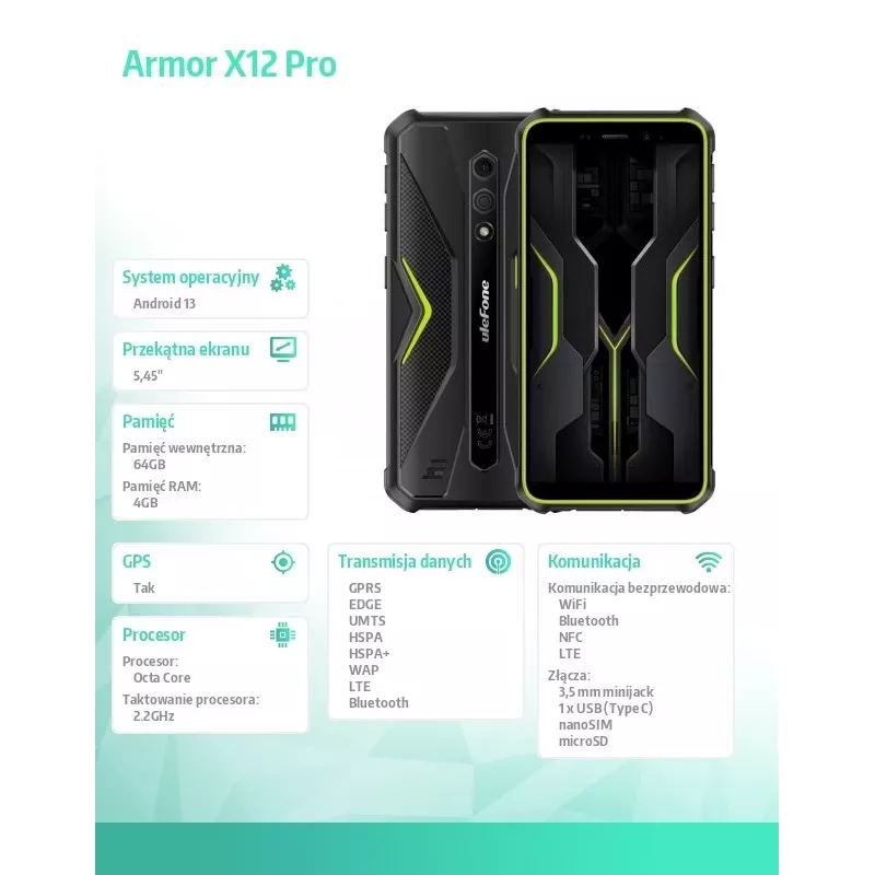 Smartfon Ulefone Armor X12 3GB/32GB bez ładowarki