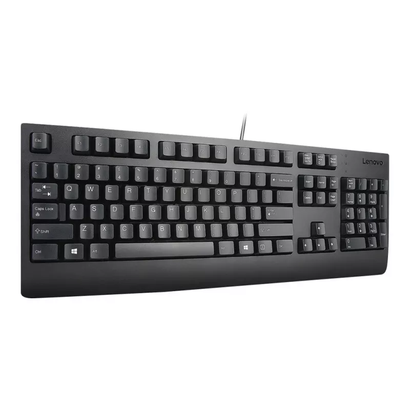 Przewodowa klawiatura pełnowymiarowa Lenovo Preferred Pro II — USB, układ słowacki, czarna, z podpórką pod nadgarstki