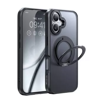 Etui ochronne MagSafe Mcdodo PC-4931 do iPhone 16 Plus ze zintegrowaną podstawką — czarne