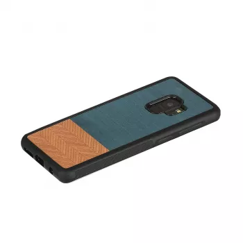 etui na smartfona man and wood for Samsung Galaxy S9 denim Czarny