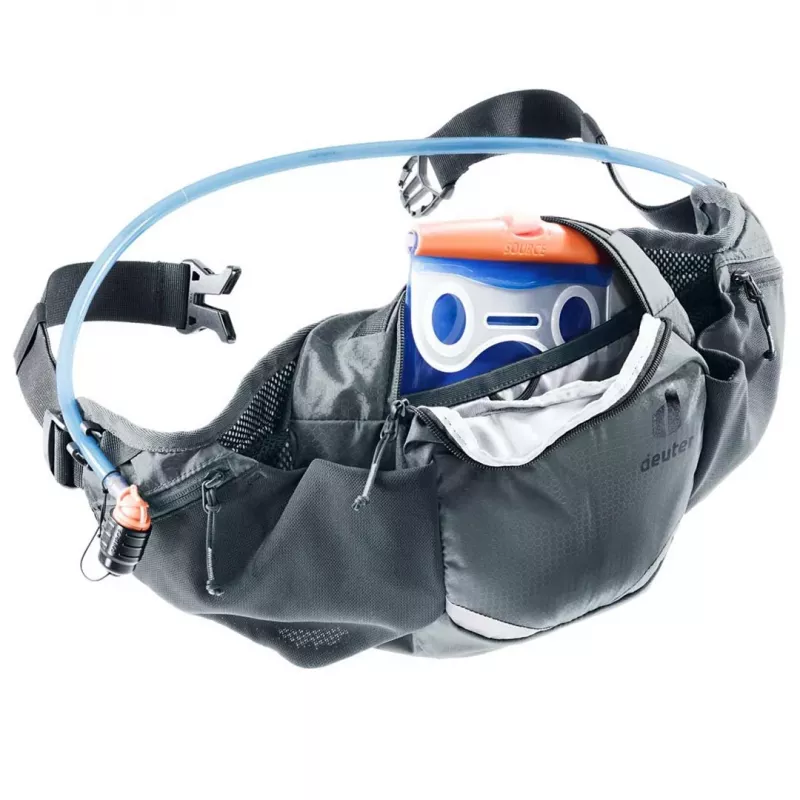 Saszetka biodrowa DEUTER Pulse 3 z regulowanym pasem, kompatybilna z nerkami, 3 L, Grafit, 330 g