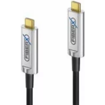 Kabel USB FiberX FX-I600-015 15m USB 3.2 Gen 1 USB C Czarny Srebrny