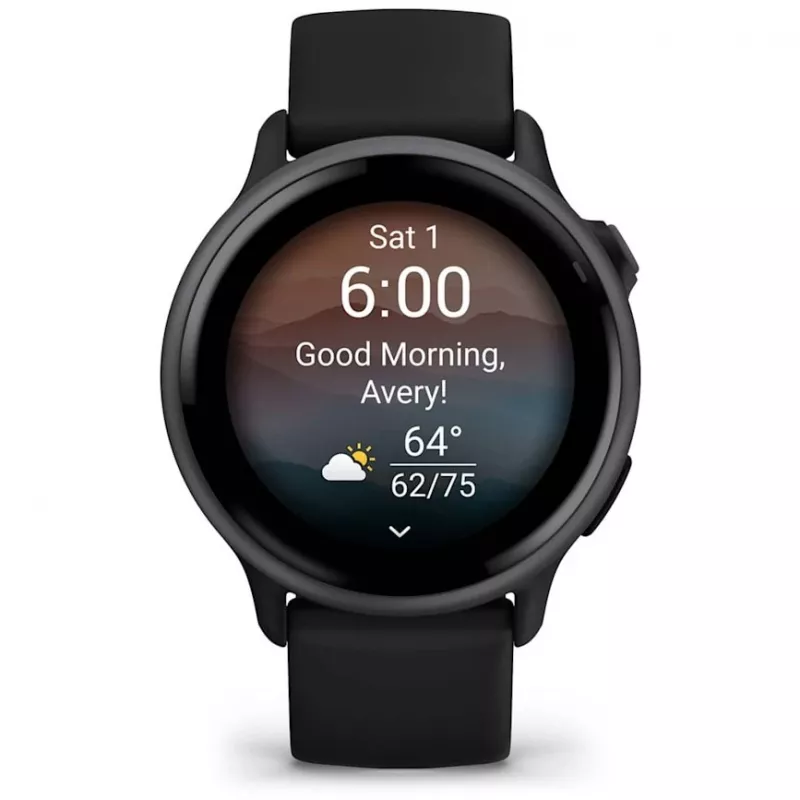 Garmin vívoactive 6 3,05 cm (1,2) AMOLED 42 mm Cyfrowy 390 x 390 pikseli Ekran dotykowy Czarny Wi-Fi GPS (satelitarny)