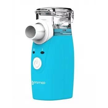 Inhalator parowy HI-TECH MEDICAL ORO-MESH zasilany bateriami niebieski biały
