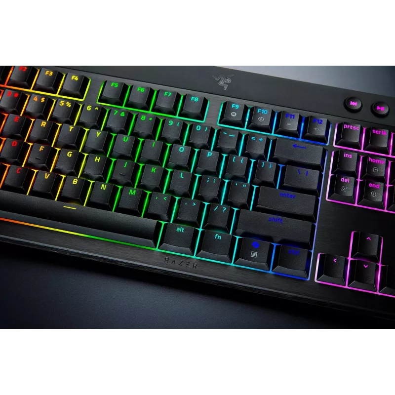 Razer CzarnyWidow V4 Low-Profile Tenkeyless HyperSpeed klawiatura Gaming USB RF Wireless Bluetooth QWERTY US International Czarny