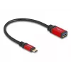 Adapter USB DeLOCK 60172 USB Type-C męski na USB Type-A żeński 10 Gb/s 15 cm czerwony metal