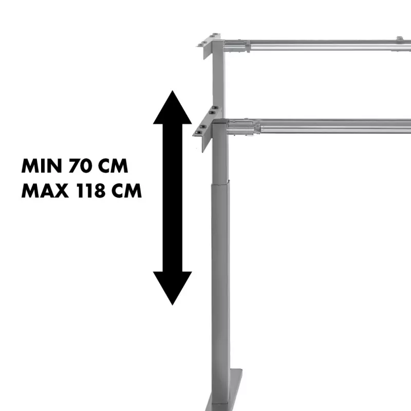 Biurko z ręczną regulacją wysokości MACLEAN MC-790NG — maks. obciążenie 60 kg, maks. wysokość 120 cm