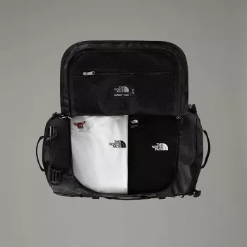 Duffel bag The North Face Base Camp S — 50 L, nylon/poliester, czarny/biały