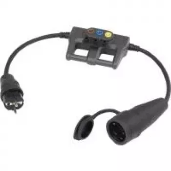 Adapter pomiarowy VOLTCRAFT [wtyczka z uziemieniem-gumowa - wtyczka z uziemieniem-gumowe sprzęgło] DLA-1L 16 (DLA-1L 16)