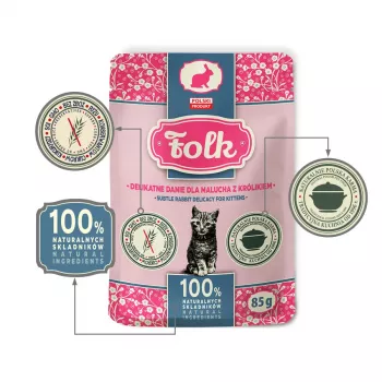 FOLK Kitten Subtle rabbit delicacy - mokra karma dla kota - 85g