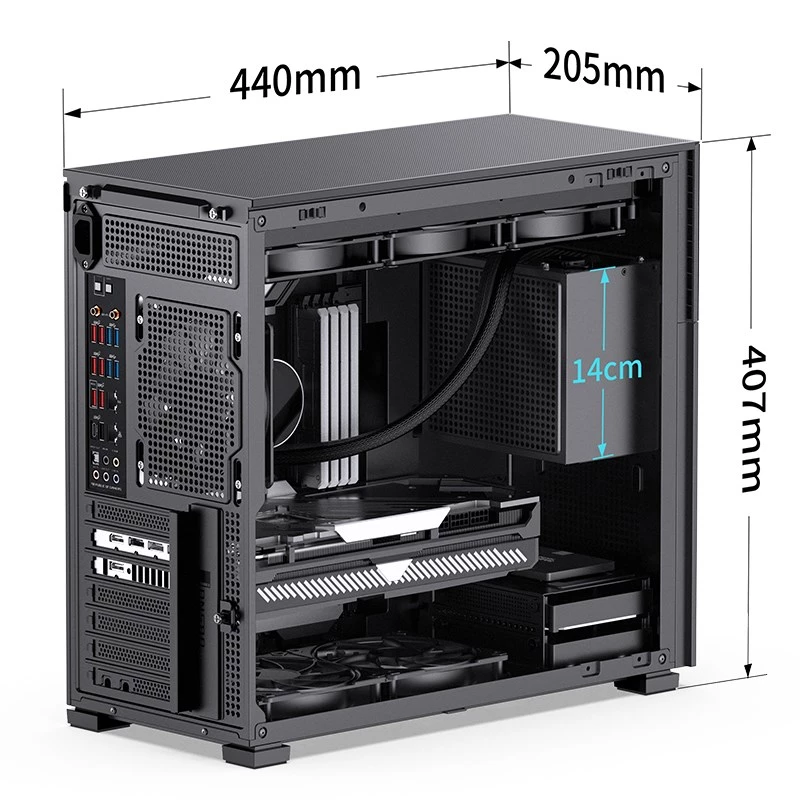 Obudowa komputera Jonsbo D41 MESH Midi Tower Czarna