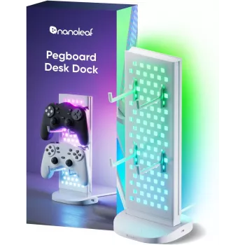 Nanoleaf Pegboard Desk Dock, Biały | 15 W | RGB