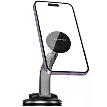 Magnetyczny uchwyt na telefon Awei X45 do montażu na szybie i desce rozdzielczej, kompatybilny ze smartfonami