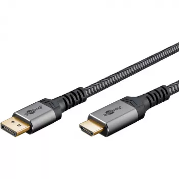 Goobay 65268 Przejściówka kabel wideo 1 m DisplayPort HDMI Szary (65268)