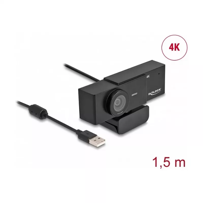 Kamera internetowa DeLOCK 96400 8 MP 3840 x 2160 pikseli USB 2.0 Czarna
