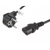Kabel zasilający LANBERG CA-C13C-11CC-0018-BK — 1.8 m, złącze C13 do CEE7/7, kątowe C13