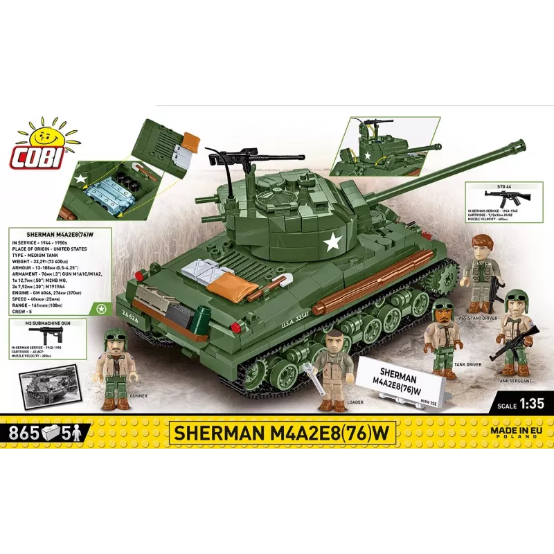 Klocki Sherman M4A2E8 865 klocków