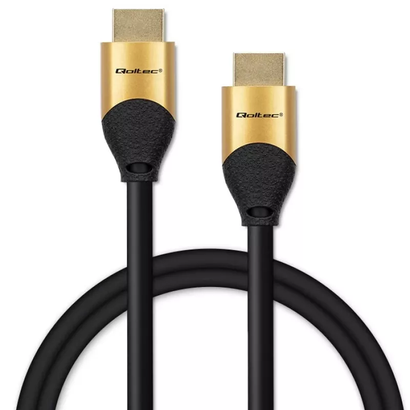 Qoltec 50355 Kabel HDMI v2.1 Ultra High Speed 8K | 60Hz | 28AWG | ZŁOTO | 2m