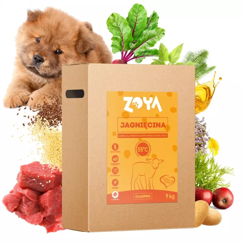 Sucha karma dla psa ZOYA ColdPRO Lamb 9 kg — formuła utrzymania dla dorosłych psów, 26% białka, 9,5% tłuszczu, bezglutenowa i bezsojowa