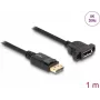 Kabel DeLOCK DisplayPort 1.4 8K 30 Hz męski na żeński 1 m do montażu panelowego czarny
