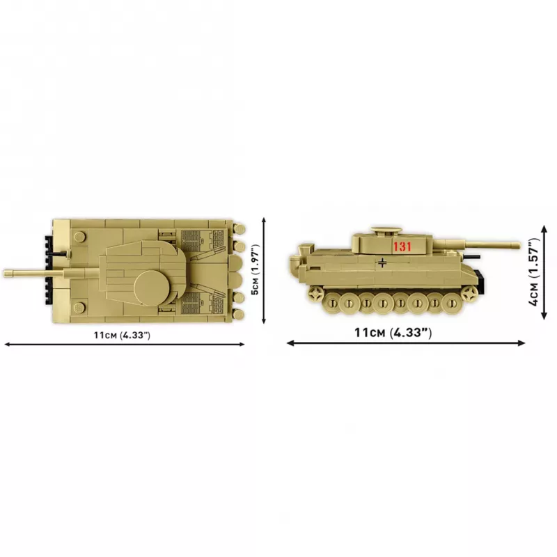 Zestaw konstrukcyjny Cobi Tiger I 131 — 144 elementy, zalecany wiek 6+, zielony
