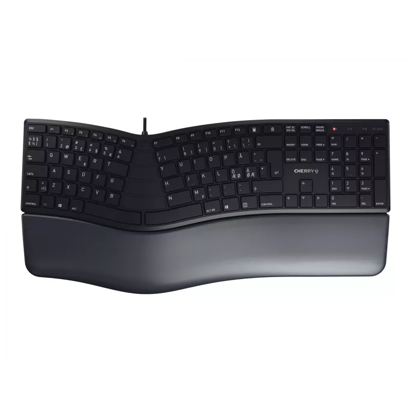 CHERRY KC 4500 ERGO klawiatura Uniwersalna USB QWERTY Nordycka Czarna
