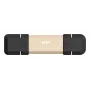 Pendrive Silicon Power DS72 1 TB, USB 3.2 Gen 2, Type-A i Type-C, aluminiowa/rubowa nakładka, złoty