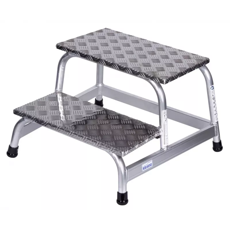 Stopień Krause 805027, aluminiowy 2 stopnie, maks. obciążenie 150 kg, długość 680 mm, wysokość 41 cm