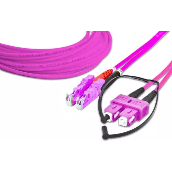 Wysokiej jakości kabel krosowy światłowodowy duplex Lightwin - MM OM4 - LSH - SC (LDP-50 LSH-SC 5.0 OM4)